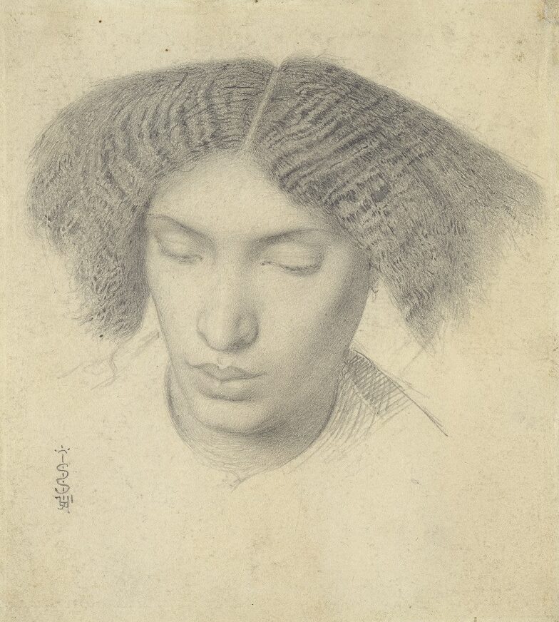 Graphite sketch of 19th century Pre-Raphaelite Jamaican muse, Mrs Fanny Eaton