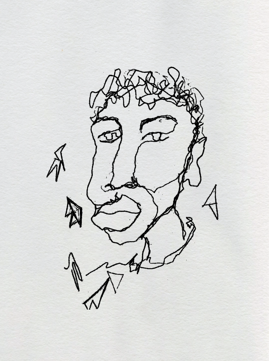A line drawn portrait